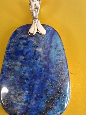 Lucas Lameth Sterling .925 Bale On Genuine Lapis Lazuli Pendant With Pyrite